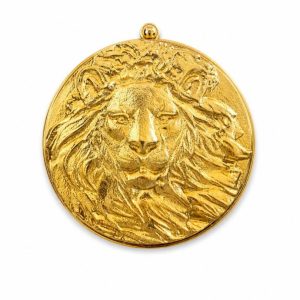 The Lioness brass artisan clutch handbag