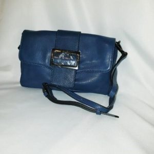 Blueberry full grain cow leather crossbody bag